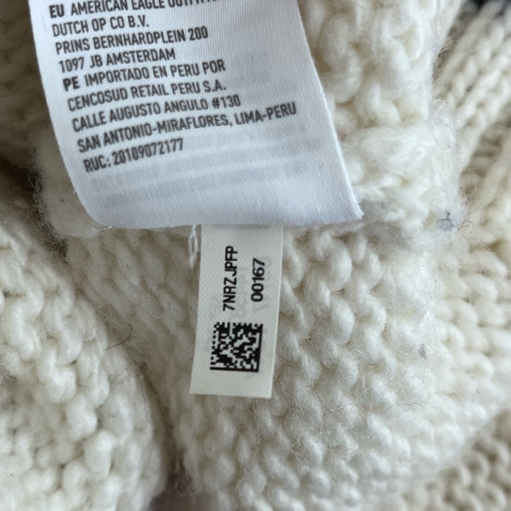American Eagle Outfitters Women’s Large Fair Isle Chunky Knit Wool Blend Sweater - Picture 9 of 9